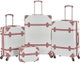 طقم شنط سفر ABS ليمرا، 4 مقاسات، 4 عجلات، WM-249 - أبيض روزجولد product image 1