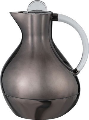 Al Saif Gallery Layal Thermos Set, 0.6/0.9 Liter, 2 Pieces, Glass Interior, Plastic Exterior, Transparent Handle, Push Button - Transparent Black product image 2