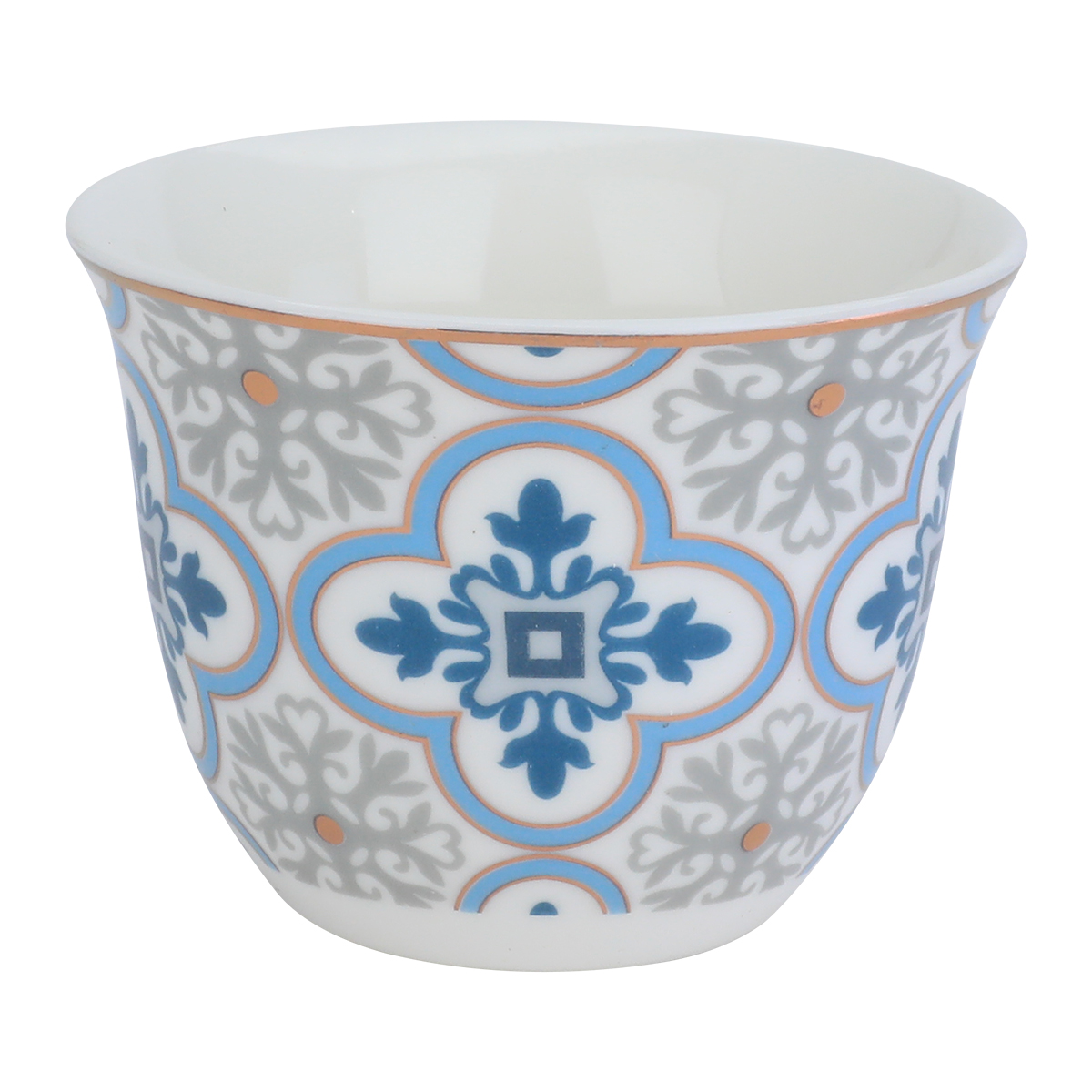 Al Saif Gallery Blue Patterned Porcelain Arabic Coffee Cups Set, 12 Pieces - White product image