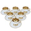 Al Saif Gallery Turkish coffee cups set with gold base, porcelain, 12 pieces, 90 ml - white product image 2