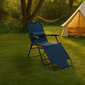 BackComfort Small Foam Floor Chair, 165x65x74 cm, Foldable - Blue product image