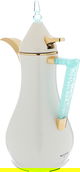 Al Saif Gallery Maha thermos set, two pieces, 1 liter, thermal glass inner shell, steel outer shell - pearl product image 3
