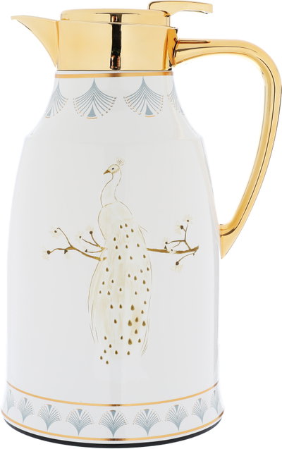 Al Saif GalleryTawoos thermos set, 1/1.3 liter, thermal glass inner container, steel outer shell - pearl product image 3