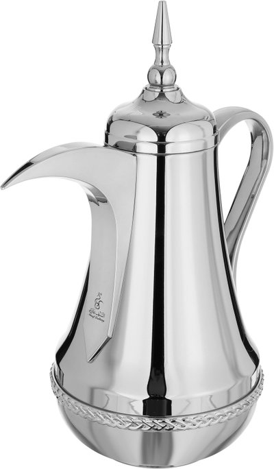 Al Saif Gallery Nouf thermos set, 0.7 / 1 liter, 2 pieces, thermal glass inner container, stainless steel outer shell - silver product image 4