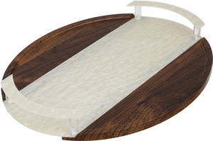 طقم طوفريات خشب السيف غاليري، 2 قطعة، مسكتي يد، بيضاوي - خشبي كريمي product image 2