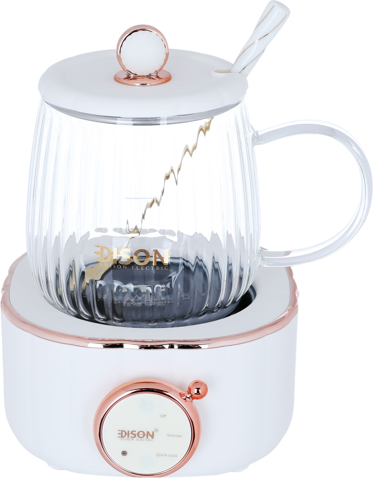 سخان كهربائي مع كوب زجاج السيف غاليري اديسون، 600 مل، 400 واط - بيج product image 3