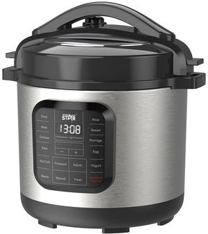 قدر ضغط كهربائي ويننج ستار، 8 لتر، 1300 واط، 14 وظيفة، ST-9314 - فضي اسود product image 2