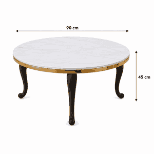 طقم طاولات سيراميك و معدن، 5 قطع - اسود رمادي product image 2