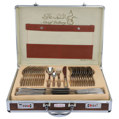 شنطة ملاعق استيل السيف غاليري، 72 قطعة - فضي ذهبي product image 1
