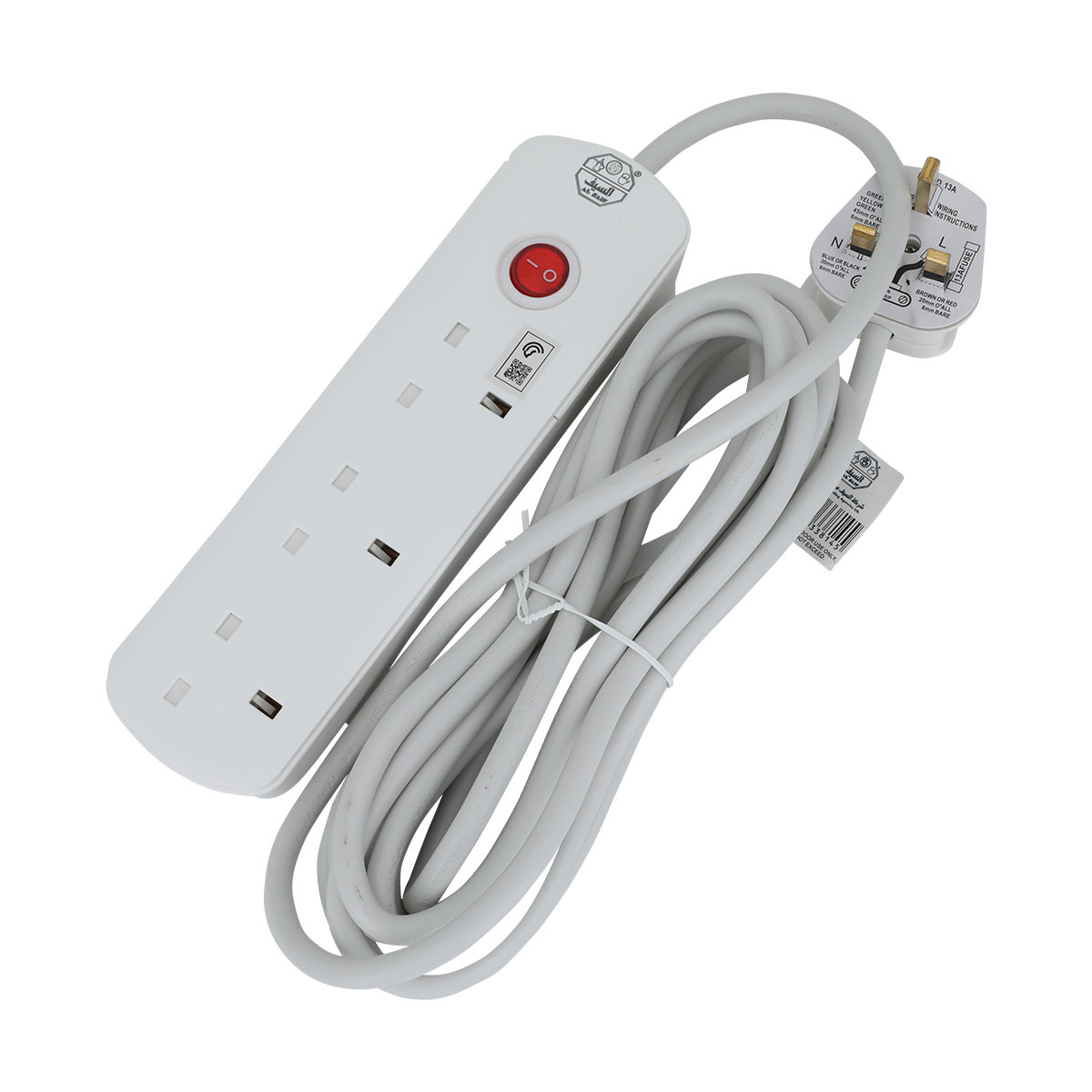 موزع كهربائي السيف غاليري، 3 منافذ، 5 متر طول - ابيض product image 1