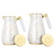 Al Saif Gallery Lily thermos set, 1/0.75 litre, 2 pieces, thermal glass inner shell, stainless steel outer shell - cream-gold product image 4