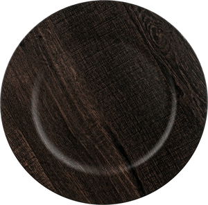 Al Saif Gallery Goozi Plastic Serving Tray, Round, 33x33x1.5 cm - Dark Brown product image 2
