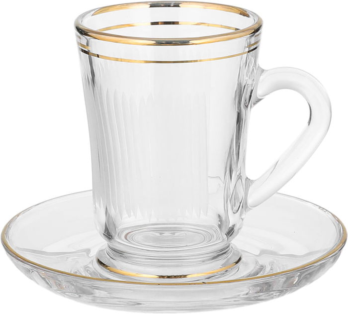 طقم تقديم شاي زجاج السيف غاليري، 26 قطع - شفاف ابيض product image 2