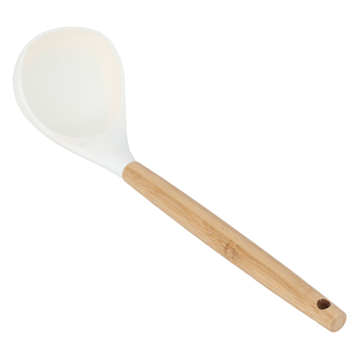 Al Saif Gallery Silicone Soup Ladle, Wooden Handle - Beige product image