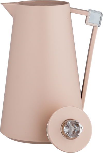 ترمس الماسة بلاستيك افريست، 1 لتر، حافظة داخلية زجاج، ضغاط - وردي شفاف product image 4