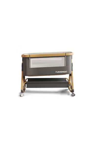 سرير اطفال فان مومنت، 93×50 سم، ناموسية قابلة للفصل - رمادي product image 4