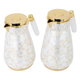 Al Saif Gallery Lily thermos set, 1/0.75 litre, 2 pieces, thermal glass inner shell, stainless steel outer shell - cream-gold product image 3
