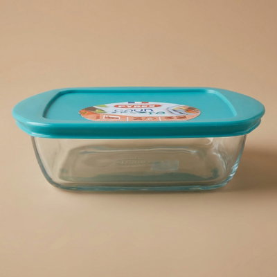 Glass oven tray with Pyrex lid, 20 x 27 cm, 1 litre, square, French - transparent product image 1