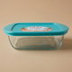 Glass oven tray with Pyrex lid, 20 x 27 cm, 1 litre, square, French - transparent product image 1