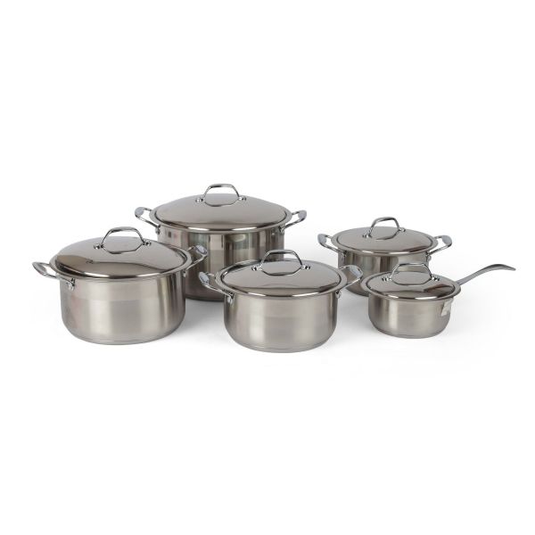 طقم قدور استيل روكي، 10 قطع - فضي product image