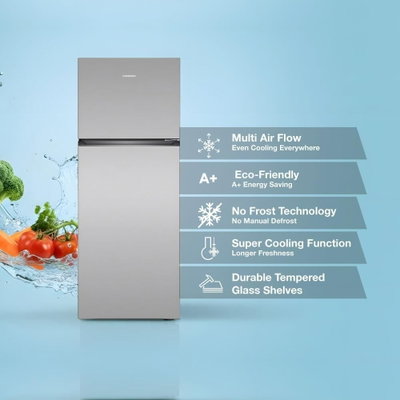 ثلاجة نوفروست تورنيدو، 465 لتر، 16.4 قدم، 2 باب، فريزر علوي، RF-TCN465PT0GINS - فضي product image 6