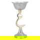 وعاء أستيل السيف غاليري، 22×11×11 سم، دائري بقاعدة حرف ع ذهبي - فضي product image 1