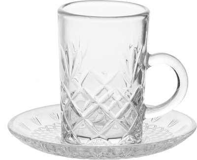 طقم تقديم بيالات وفناجين زجاج السيف غاليري، 11.5 سم، 36 قطعة، صحون - شفاف product image 3