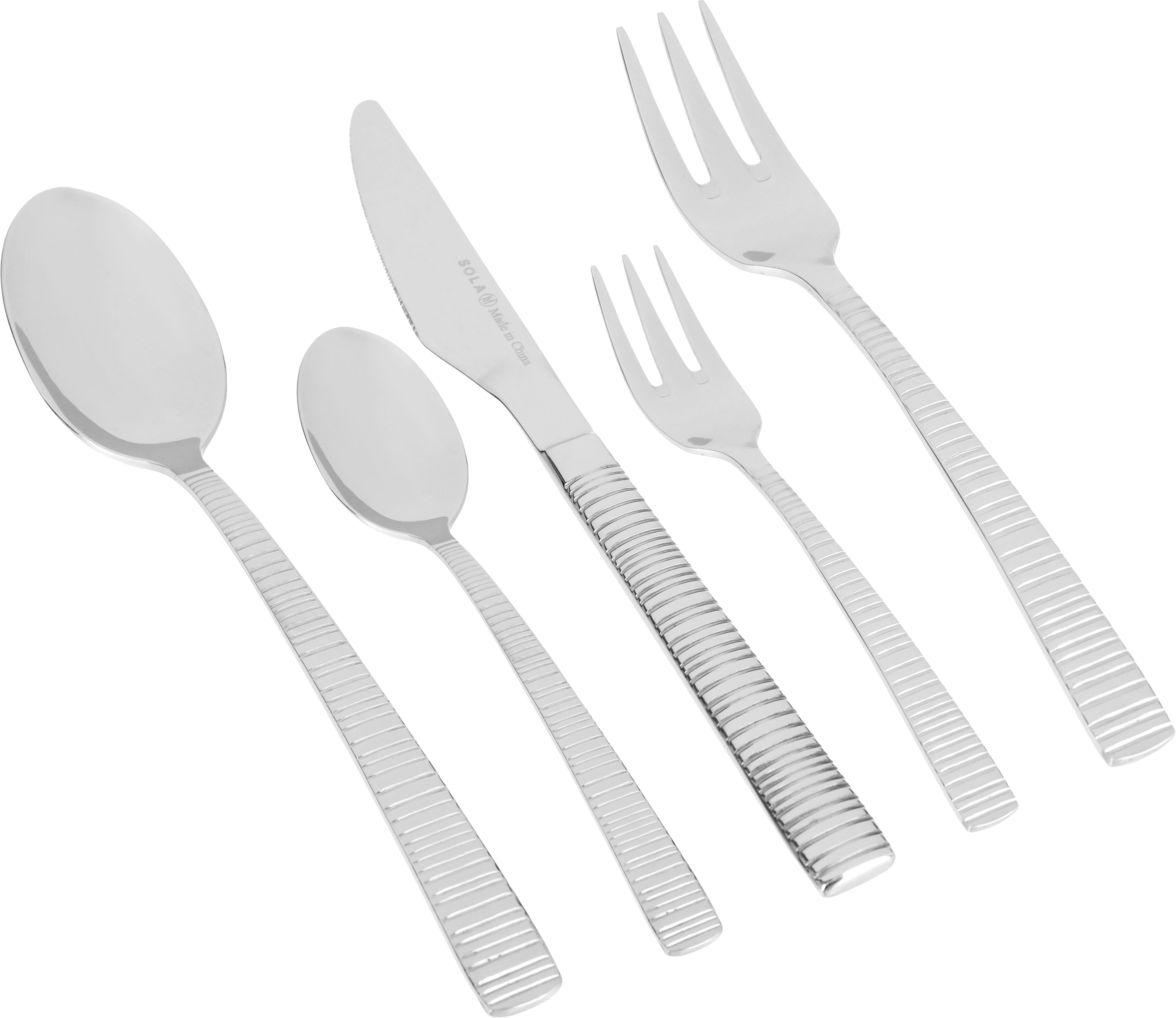 Al Saif Gallery Balinese Steel Spoons Set, 30 Pieces, Plain - Silver product image