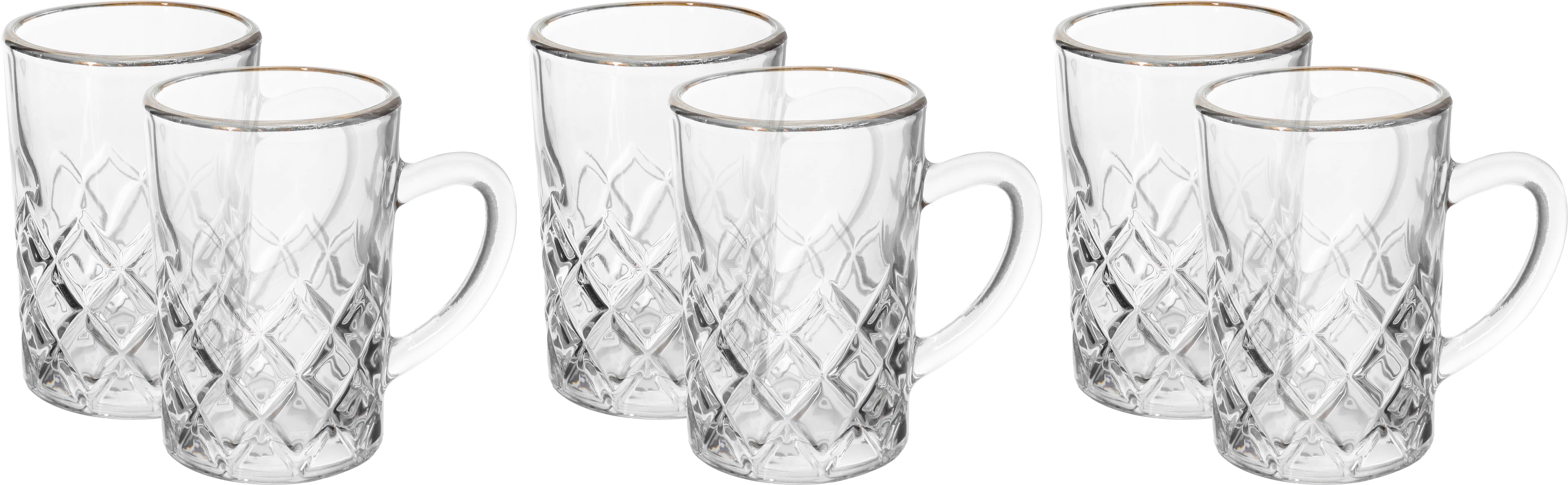 Max Glass tea set, with golden script, 6 pieces - transparent product image