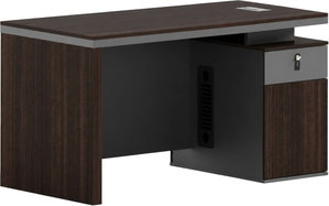 مكتب إداري خشب MDF، 160x70x75 سم - بني غامق رمادي product image