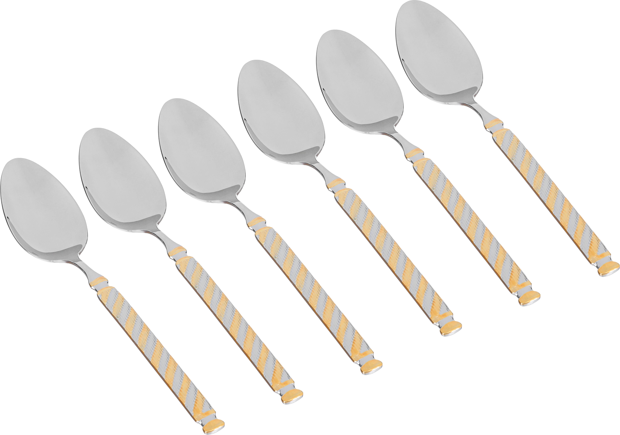 Al Saif Gallery steel cutlery set, engraved gold, 6 pieces - silver product image