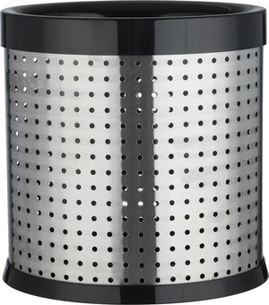 سلة مهملات ستانلس ستيل الصحاح، 27x20x28 سم - فضي أسود product image