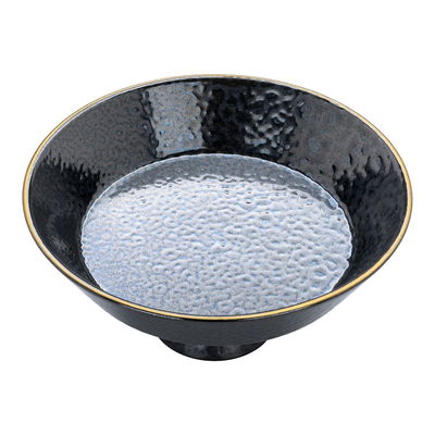 Al Saif Gallery serving stand with porcelain base, 19 x 19 x 9 cm, with golden font - black product image 2