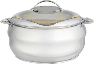 حافظة طعام سما ستانلس استيل بوهارا، 2.5 لتر، دائري - فضي ذهبي product image