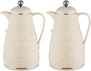 طقم ترامس لالوزا، 1 / 1 لتر، 2 قطعة، حافظة داخلية زجاج، غطاء ضغاط - كريمي كروم product image 2