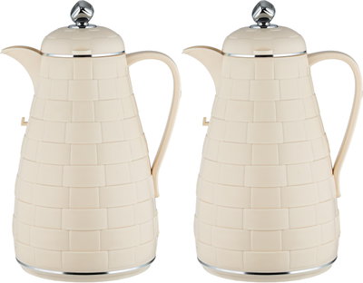 طقم ترامس لالوزا، 1 / 1 لتر، 2 قطعة، حافظة داخلية زجاج، غطاء ضغاط - كريمي كروم product image 2
