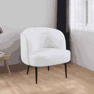 Modern Metal Chair, 75×65×53 Cm, Boucle Fabric And Foam - White product image