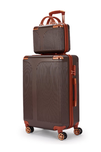 طقم شنط سفر ABS ليمرا، 4 مقاسات، 4 عجلات، بزاوية 360 درجة، OT-501865 - بني product image 2