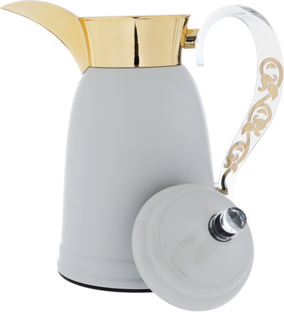 Al Saif Gallery Qamar thermos set, 1 liter, thermal glass inner container, steel outer shell - light gray product image 9