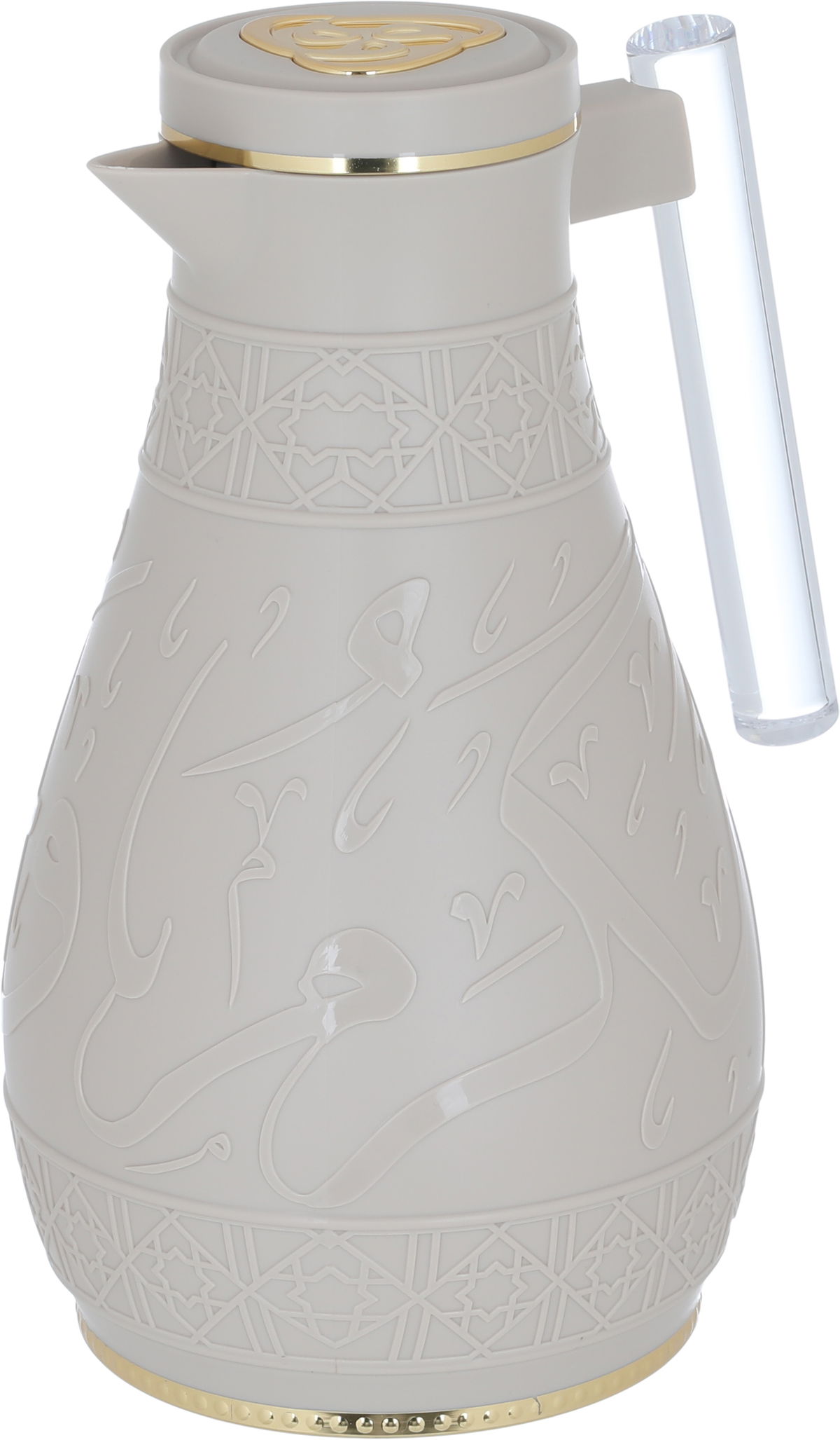Al Saif Gallery Karam thermos set, 1/0.65 liter, Islamic pattern, thermal glass inner shell, plastic outer shell - light brown product image 6
