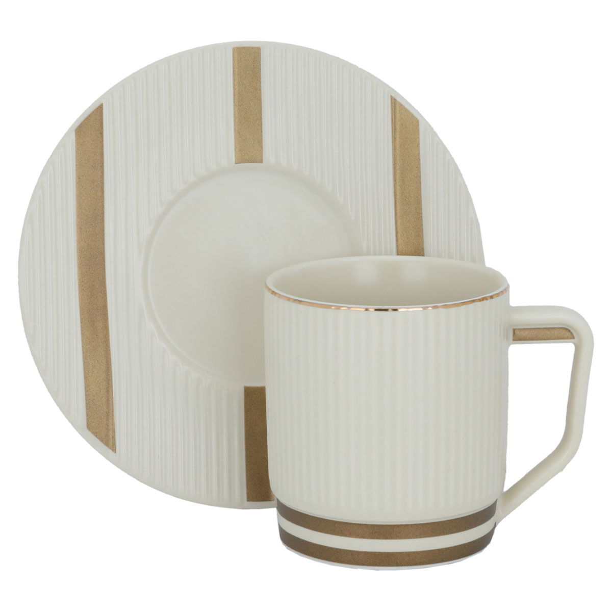 Al Saif Gallery porcelain coffee cup set, 12 pieces, saucer - beige product image