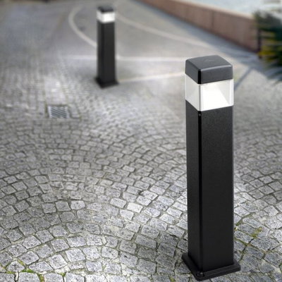 Plastic garden post made of durable resin, GX53 bulb base, 80 x 17.5 cm - Black product image 2
