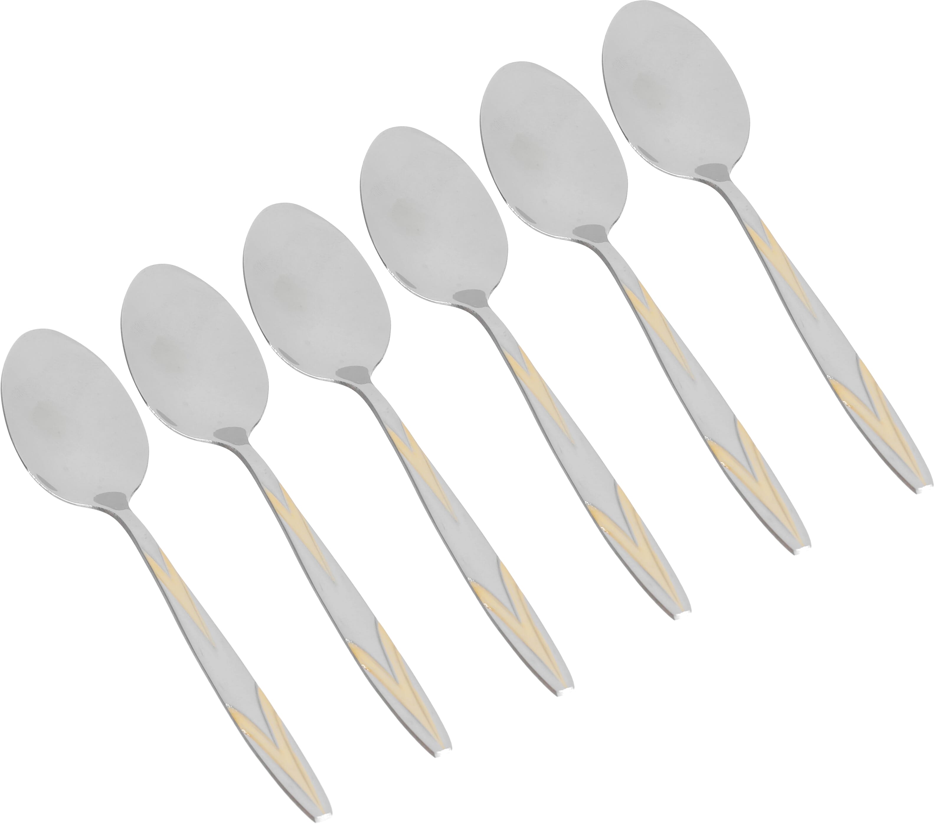 طقم ملاعق شاي السيف غاليري، 6 قطع، 15x3 سم، نقش مذهب - فضي product image