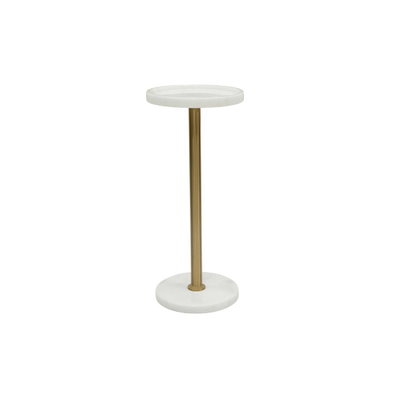 طاولة جانبية مودرن رخام و ستيل، 58×25 سم - ابيض ذهبي product image 2