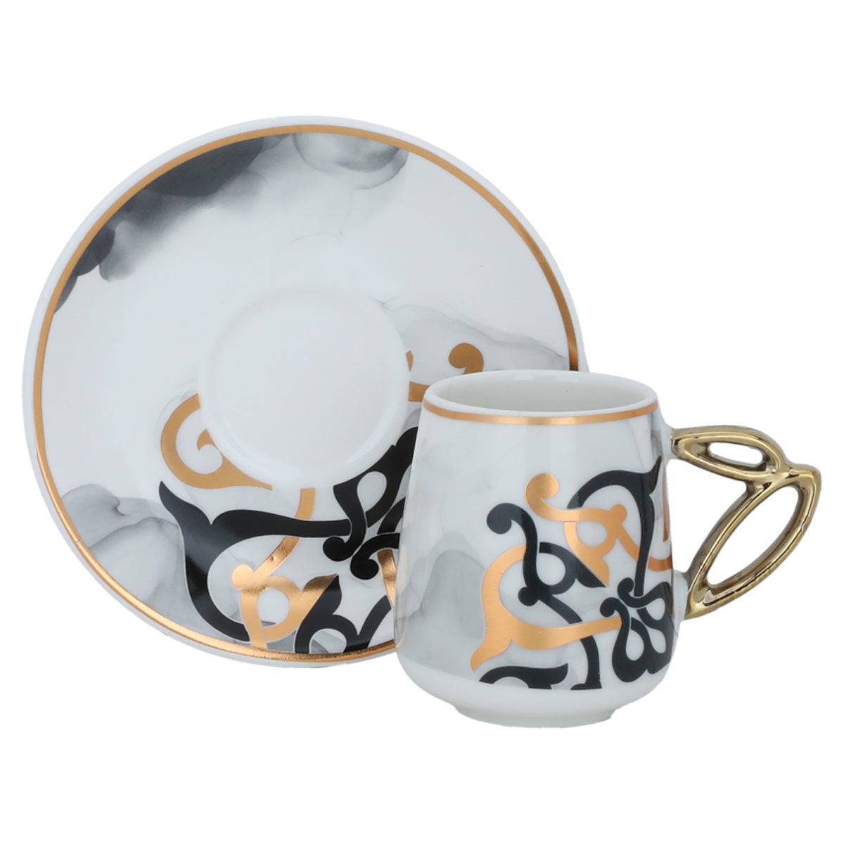 Al Saif Gallery porcelain coffee cup set, 12 pieces - white product image