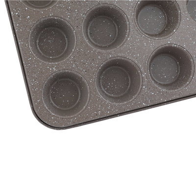 Back Chef Granite Mini Cupcake Pan, 25.5 x 19.5 x 2.1 cm, Rectangle, 12 Places - cappuccino product image 3