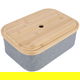 سلة تخزين قماش السيف غاليري، غطاء خشب - رمادي product image 1