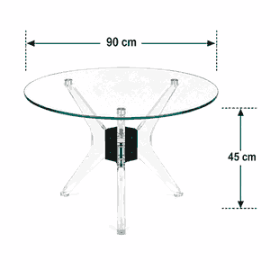 طقم طاولات زجاج و ستيل و اكرليك، 5 قطع - شفاف اسود product image 2