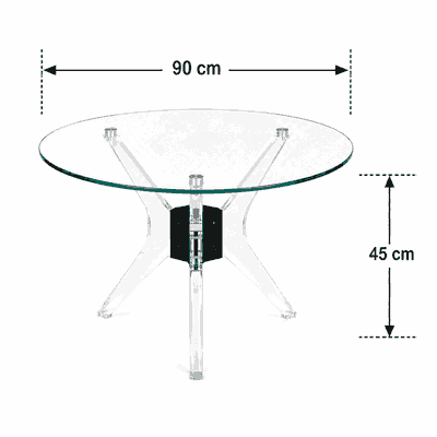 طقم طاولات زجاج و ستيل و اكرليك، 5 قطع - شفاف اسود product image 2