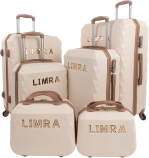 طقم شنط سفر ABS ليمرا، 6 مقاسات، 4 عجلات، زاويه 360 درجة، LMA-10320 - ذهبي product image